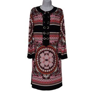 Eva Varro Black Mandala Bold Wearable Art Contemporary Dress Avant Colorful XL